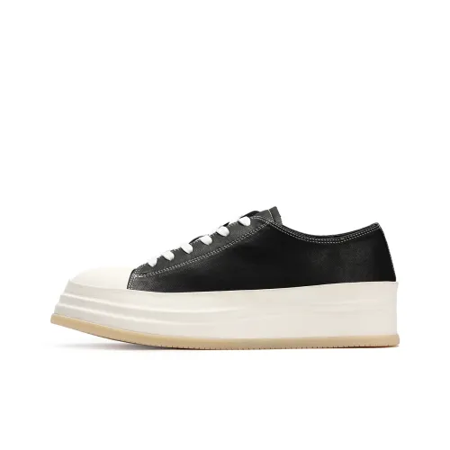 Viplander Лошадиная кожа Повседневная обувь Устойчивая к истиранию Низкий топ Скейтборд Кроссовки Унисекс Черный Белый