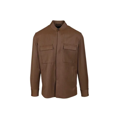 Ermenegildo Zegna Коричневые Мужские Куртки