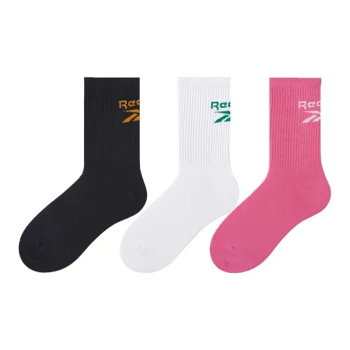 Reebok 3 пачки черных белых красных мужских носков Mid до икры
