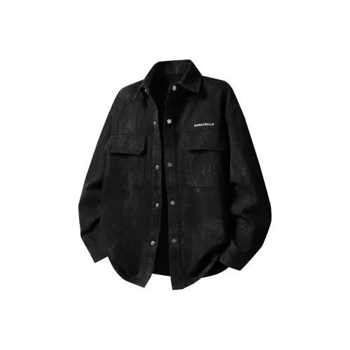 RIEZU Джинсовые куртки черного цвета для мужчин