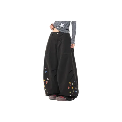 TONYBEAR Черный Серый Цвет Женские Повседневные Штаны