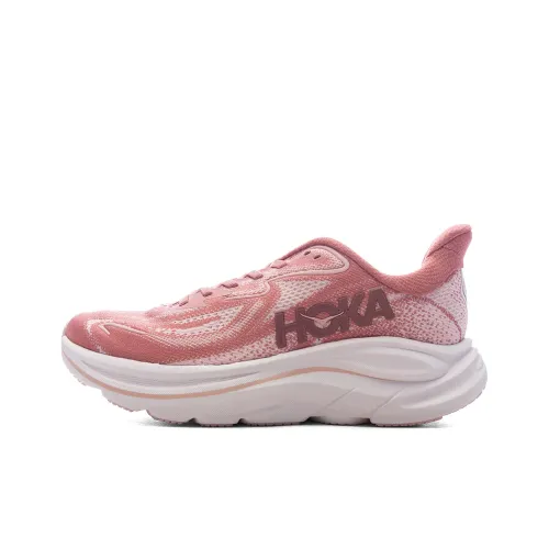 HOKA ONE ONE CLIFTON 10 Амортизация Износостойкий Низкий Топ Беговые кроссовки Женские Розовый