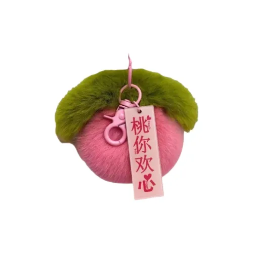 HUXIAOKE Персик Сливовый Mimic Мех кролика рекса Плюшевый Подвеска 9 см Рекомендуемый рост