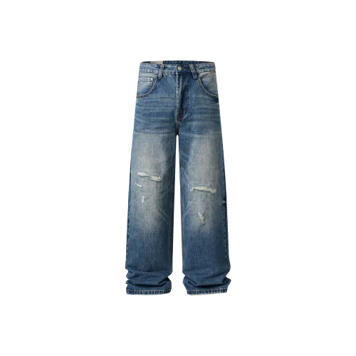 Puppytown Синий Патч Унисекс Джинсы