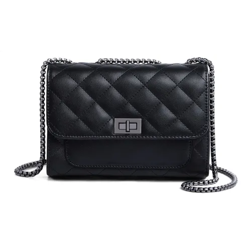 EBLAN Сумка через плечо из коровьей кожи стандартная женская черная