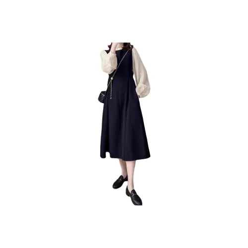 Wooden Rabbit Длинное платье с длинными рукавами женское