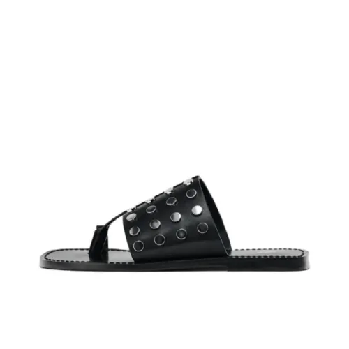 ZARA Rubber Slide Тапочки Женские Черные