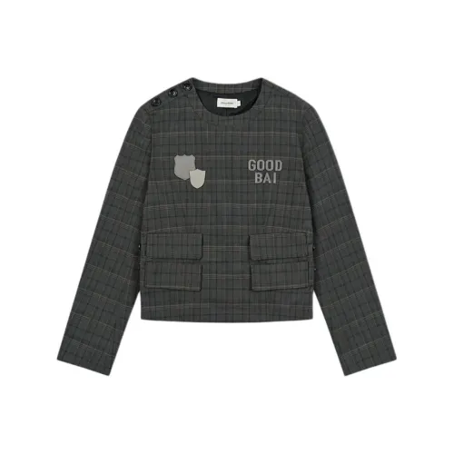 GOOD BAI Темно-серый клетчатый женский короткий топ