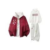 Бордовый + Белый + Бежевый Спортивные брюки