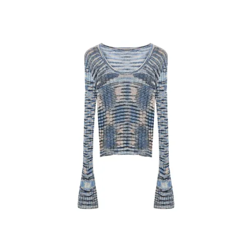 SUSANSAN Кремовый Синий Женский Трикотаж