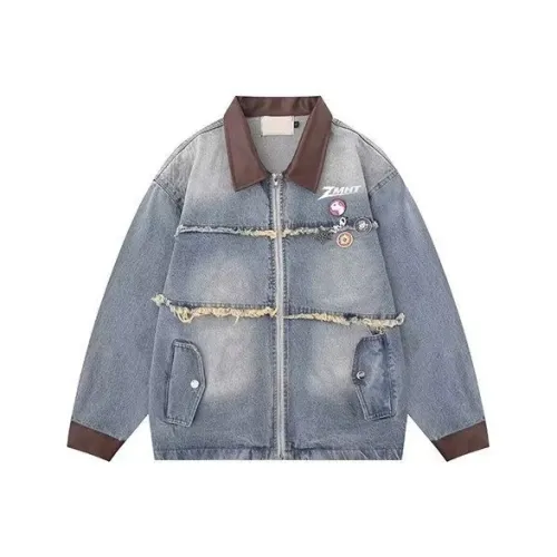 ZMHT Синий Без рисунка Унисекс Куртки