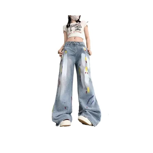 OMOIDAS Blue Women's Jeans ОМОИДАС Синий Женские Джинсы