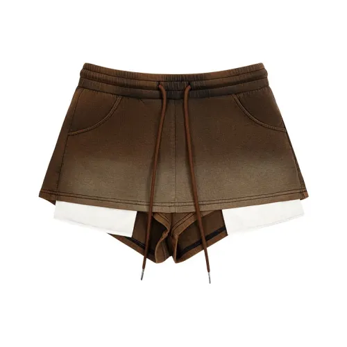 CALLED BACK Коричневый Женские Повседневные Шорты