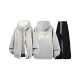 Свитшот из конопли серого цвета + черные штаны