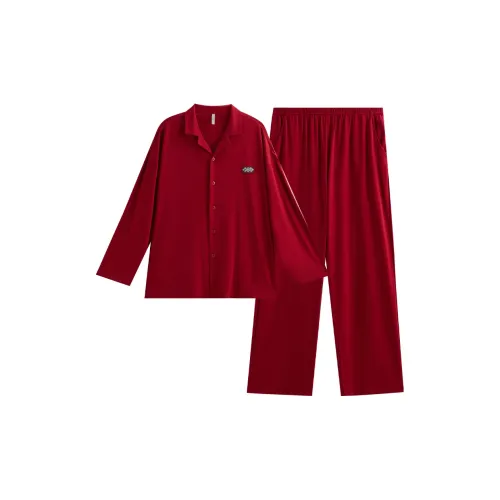 Same Language Вишнево-красный Мужской Пижамный комплект