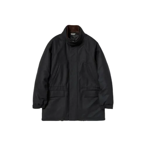 Auralee FW25 Шерсть FULLING Фланель Утепленный ОВЕР-БЛОУЗОН Куртки Пальто Мужской