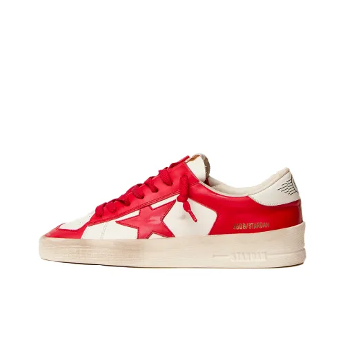 Golden Goose Stardan Низкий Топ Стильный Скейтбординг Мужской Красный Белый Потертый