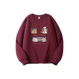 Свитшот бордового цвета с круглым вырезом (тонкий) - цвет печенья