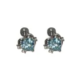 Синие серьги в форме сердца