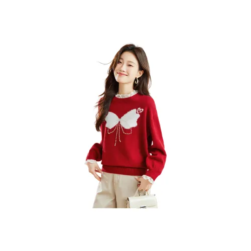 MJ Красный Женский Трикотаж