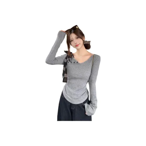 9c collective Серый Женские T-рубашки