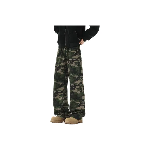 UNA RETA Камуфляж Зеленый Унисекс Повседневные Штаны