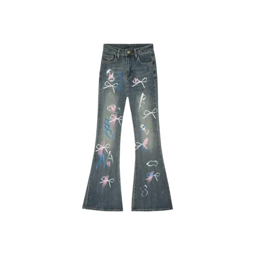 Wang Leshi Blue Women's Jeans Ванг Леши Синий Женские Джинсы