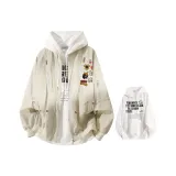 Хаки + Белый худи