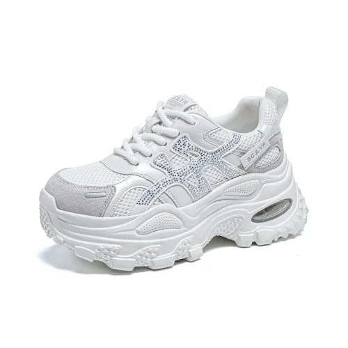 The Mystery Of Glamour визуально увеличивает рост Низкий топ Толстая подошва Кроссовки Женские