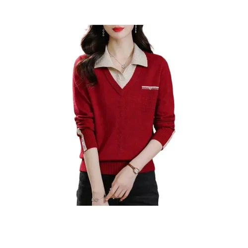 HAPG Вишнево-красный Женский Трикотаж