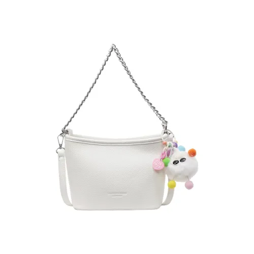 WRELS ПУ (полиуретан) Сумка через плечо Стандартная Белая Черная Бургунди Желтая Светло-синяя