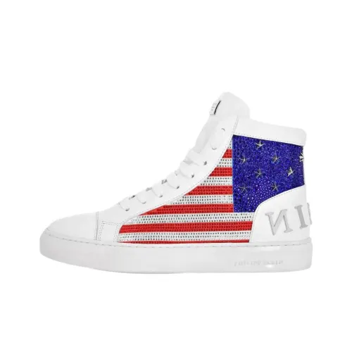 PHILIPP PLEIN Высокие кроссовки для скейтбординга унисекс белые
