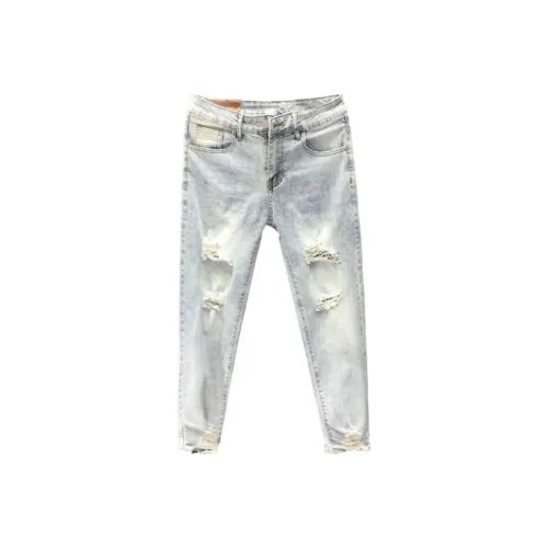 CAT'S PAW Светло-синие Унисекс Джинсы