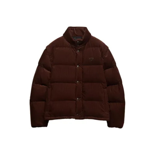 PRADA Какао-коричневый Мужской пуховик