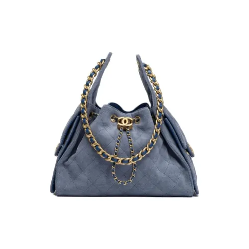 CHANEL Сумка через плечо из коровьей кожи маленькая женская синяя