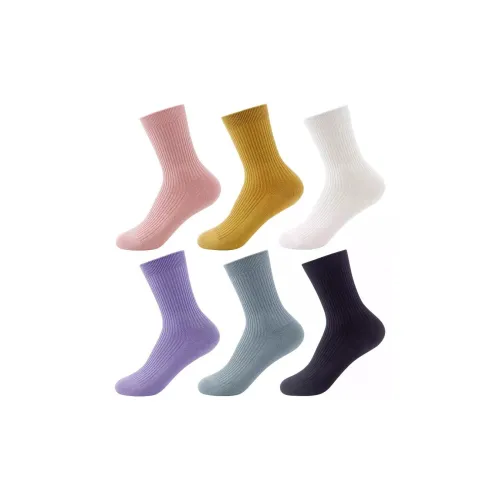 MAXDAVID BZ99218 Смешанный цвет 6 пар Женские носки MID до икры