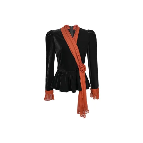 Tang Xi Черные Женские Рубашки