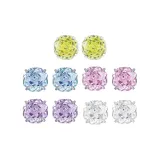 Серьги Millennium с розовым цирконием [набор из 5 пар]