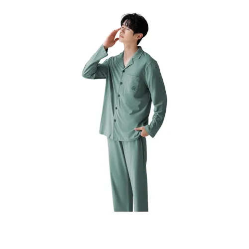 Cotton Gene Dark Green Men's Pajama Sets Cotton Gene Темно-зеленый Мужской Пижамные комплекты