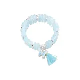 Ледяной душ, бабочка, браслет с бусинами - синий