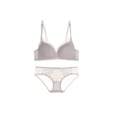 Сборка / Украшение сборкой Размер бюстгальтера Молочный кофейный Комплект одежды (Нижнее белье + Нижнее белье)