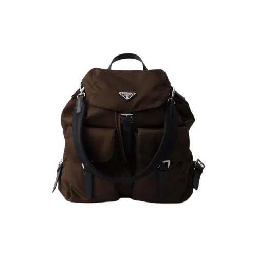 PRADA RE Нейлон Переработанный Полиамид Рюкзак Мужской Коричневый