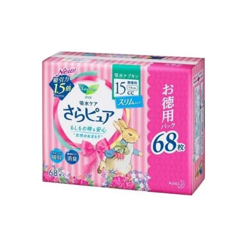 Laurier Sara Pure Тонкий 15cc Вода Absorption Cushion 19cm 68 Шт Сумка