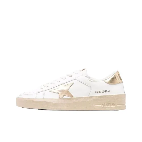 Golden Goose Stardan Стильные Скейтбординги Женские Белые Золотые