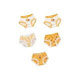 [5-Предметный] Белый L-основание Huhu Медведь + Желтая клетка + Желтый с принтом по всей поверхности Медведь + Желтый Медведь