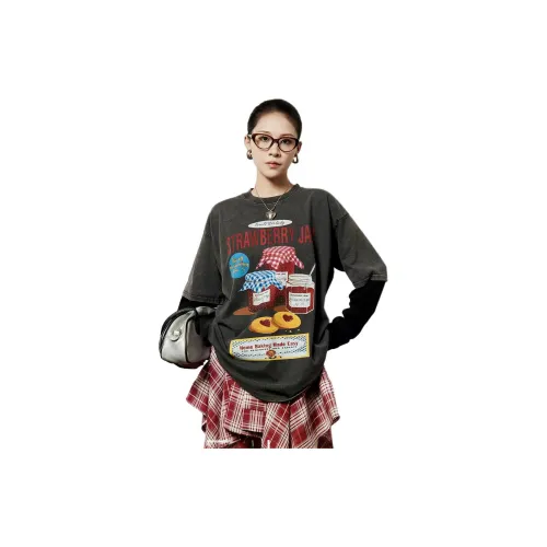 Weekly Мытый Серый T Рубашка Женская T Рубашка