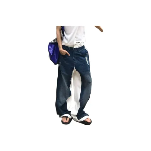 PANDA ADEVIL Синий Белый Унисекс Джинсы