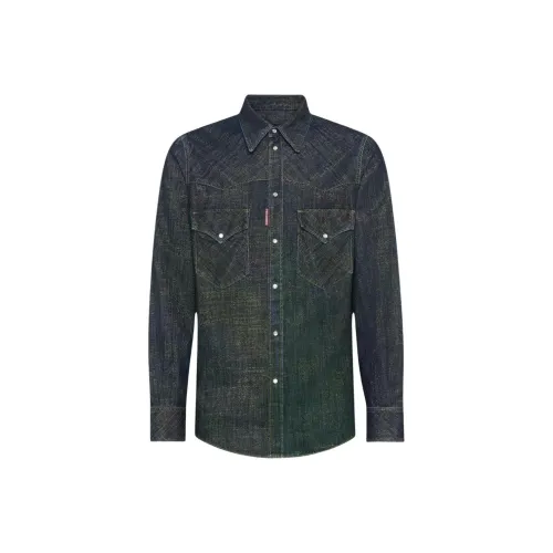 DSQUARED 2 Темно-синие мужские рубашки