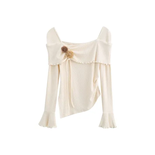 JAETTR Абрикосовый топ Женский трикотаж