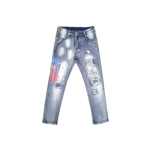 APBM Светло-синие унисекс джинсы